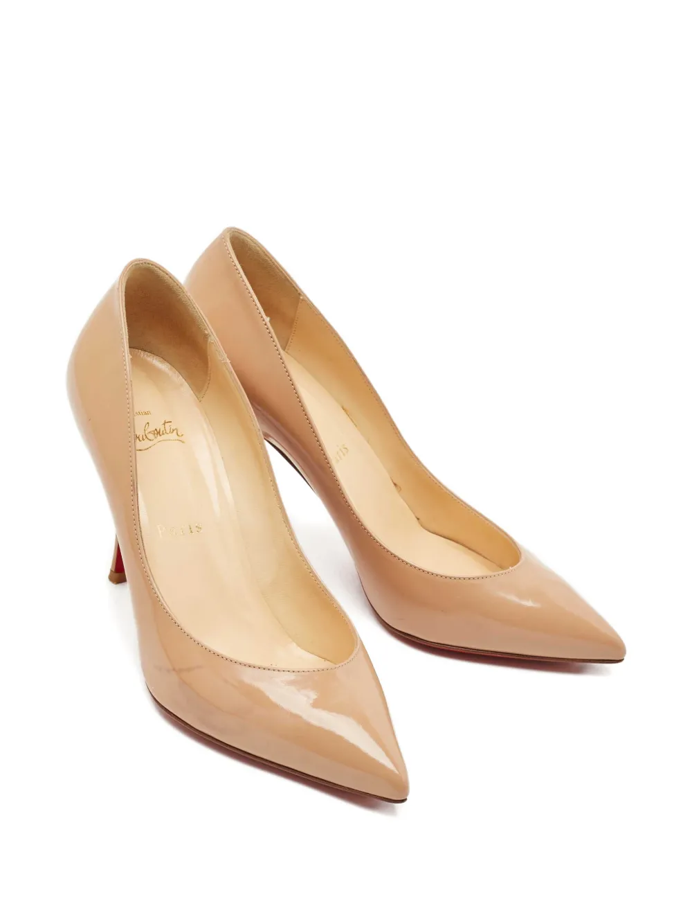 Christian Louboutin Pre-Owned Piou Piou patent-leather pumps - Beige