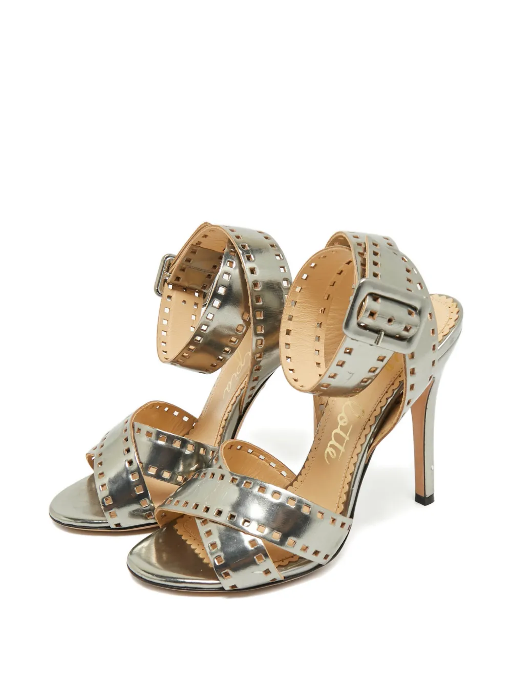 Charlotte Olympia crisscross sandals - Zilver