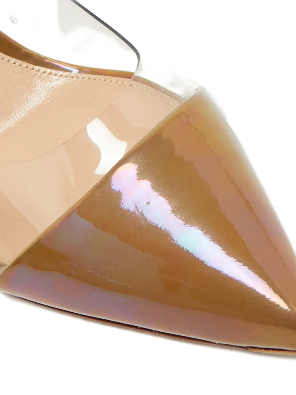 GIANVITO ROSSI Pre-owned Plexi Pointed-toe Pumps 11 In White