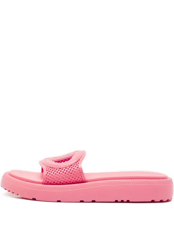 Christian Dior Pre-Owned cut-out Logo Slides | Pink | FARFETCH