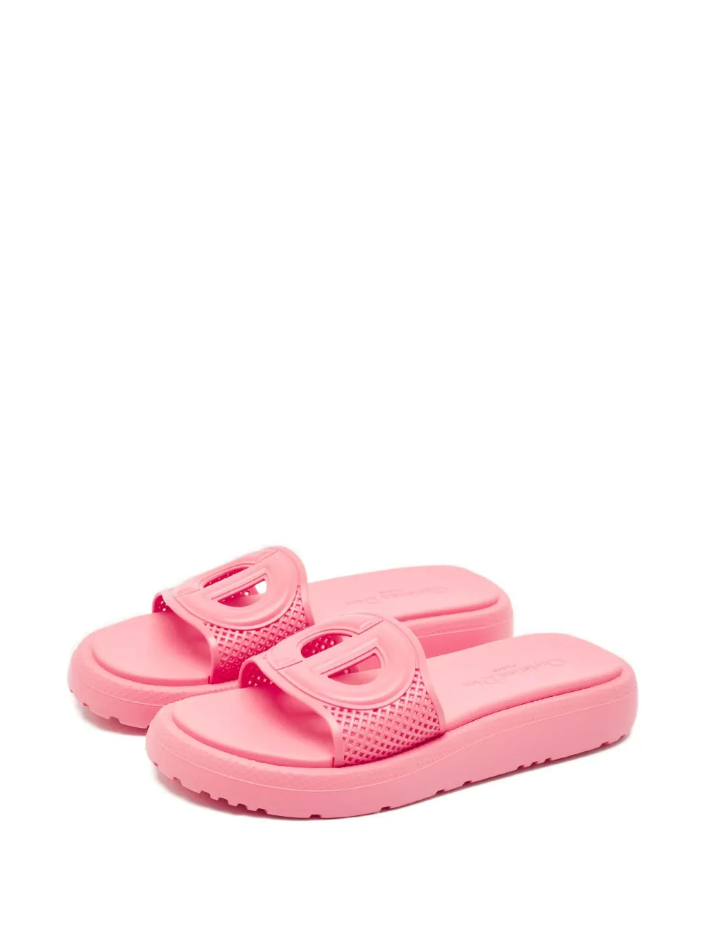 Christian Dior Pre-Owned cut-out logo slides - Roze