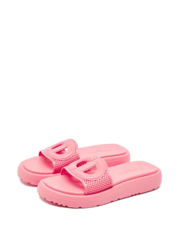 Christian Dior Pre-Owned cut-out Logo Slides | Pink | FARFETCH