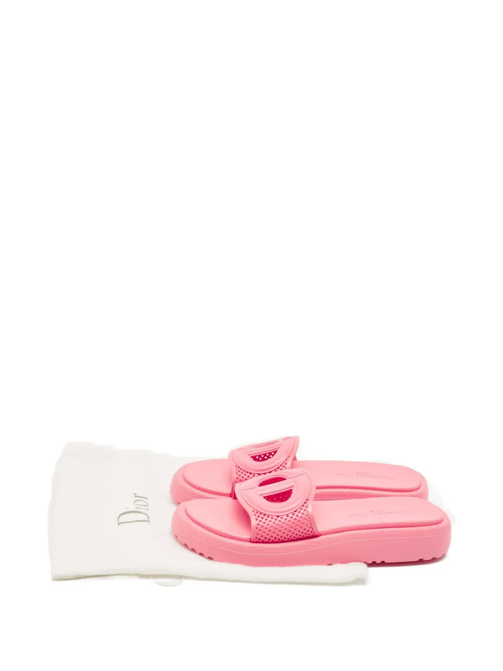 Christian Dior Pre-Owned cut-out Logo Slides | Pink | FARFETCH
