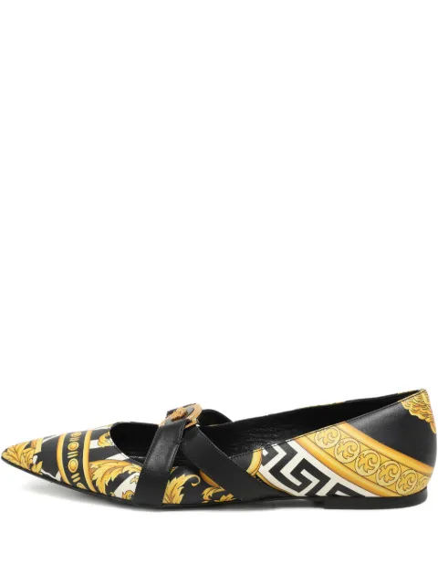 Versace Pre-Owned print leather ballet flats