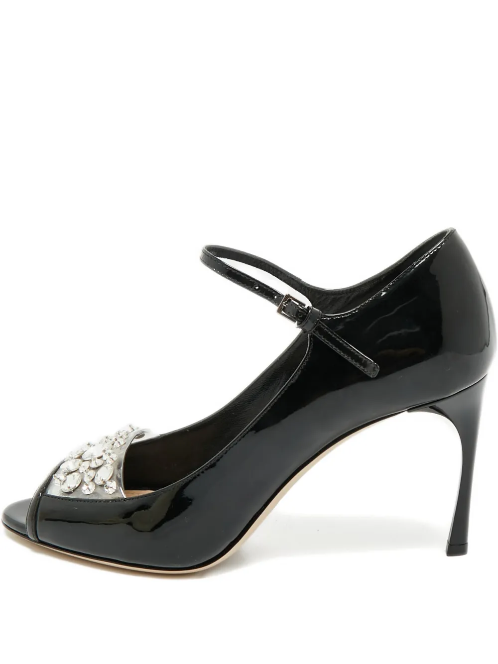 Miu Miu Pre-Owned open-toe crystal pumps | Black | Image 1