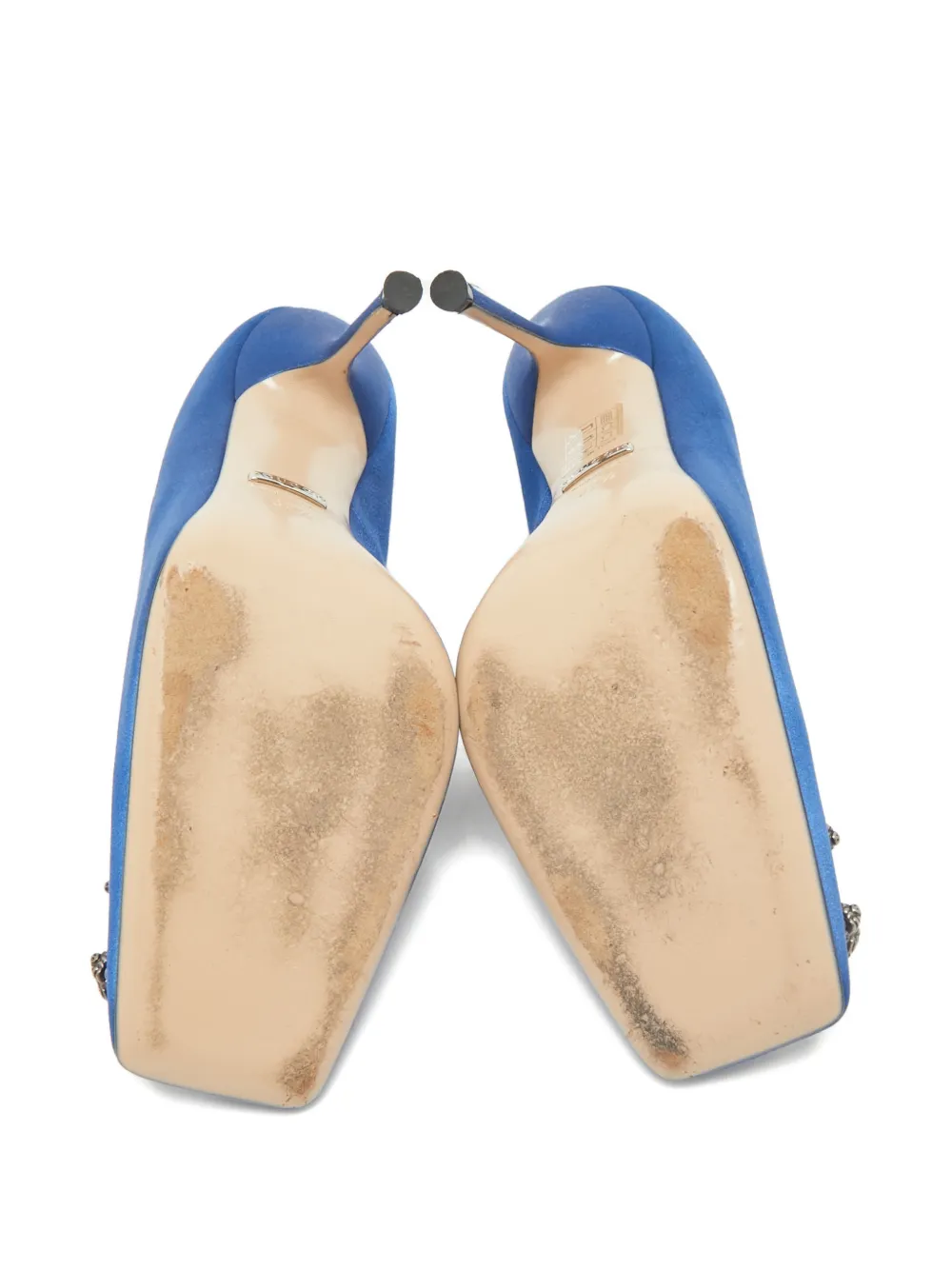 Gucci Pre-Owned embellishment satin pumps - Blauw