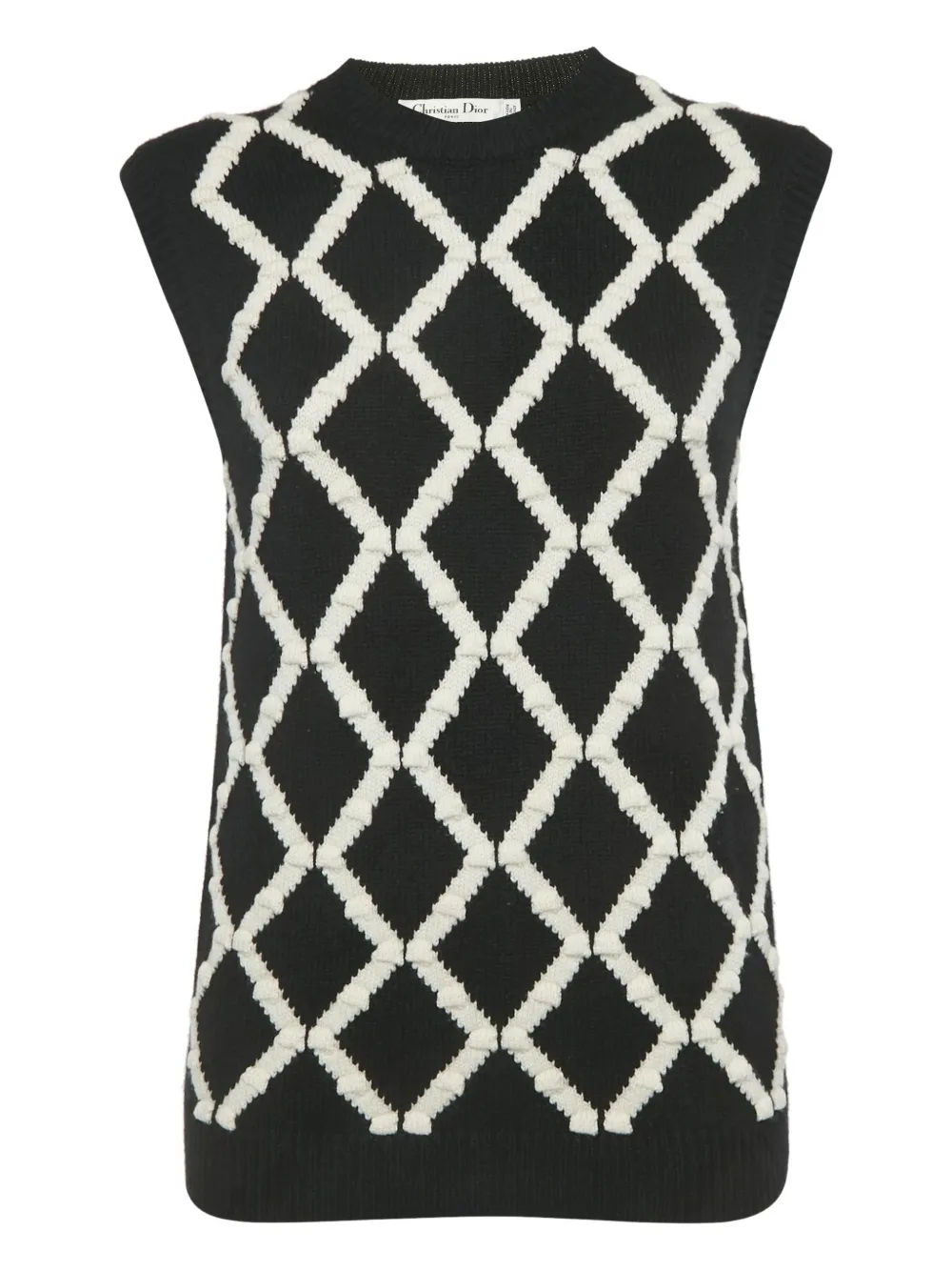 Christian Dior Pre-Owned diamond-pattern knitted vest - Nero