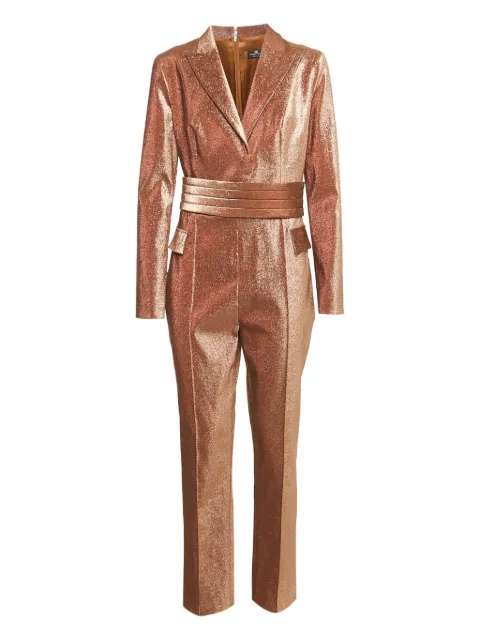 Elisabetta Franchi lurex cinched-waist jumpsuit