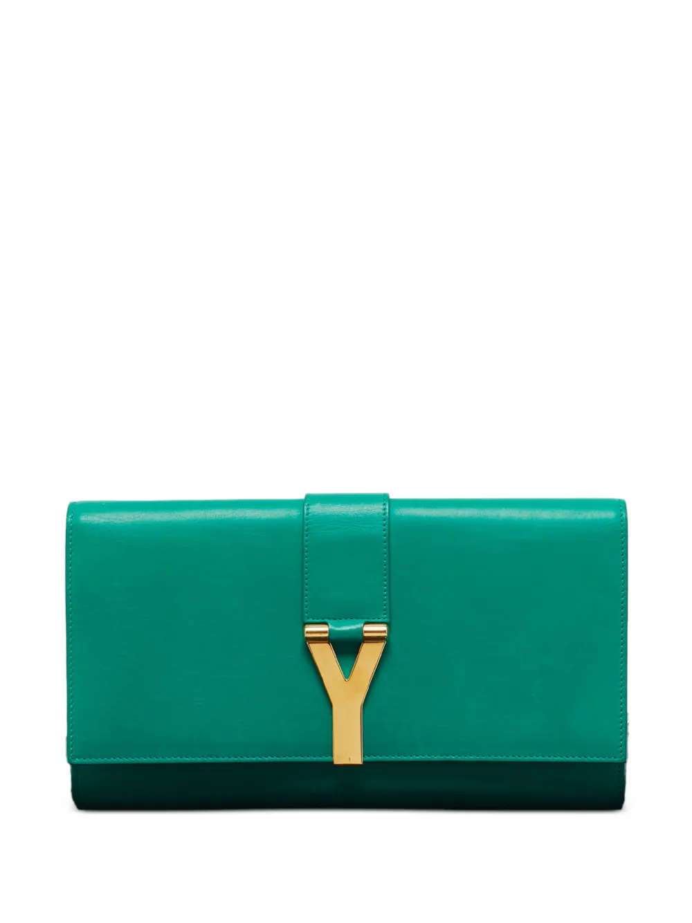 Saint Laurent Pre-Owned y-ligne leather clutch bag - Grün
