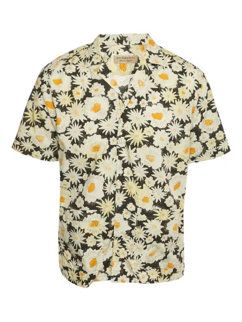 Burberry Pre-Owned cream floral-print short-sleeve shirt