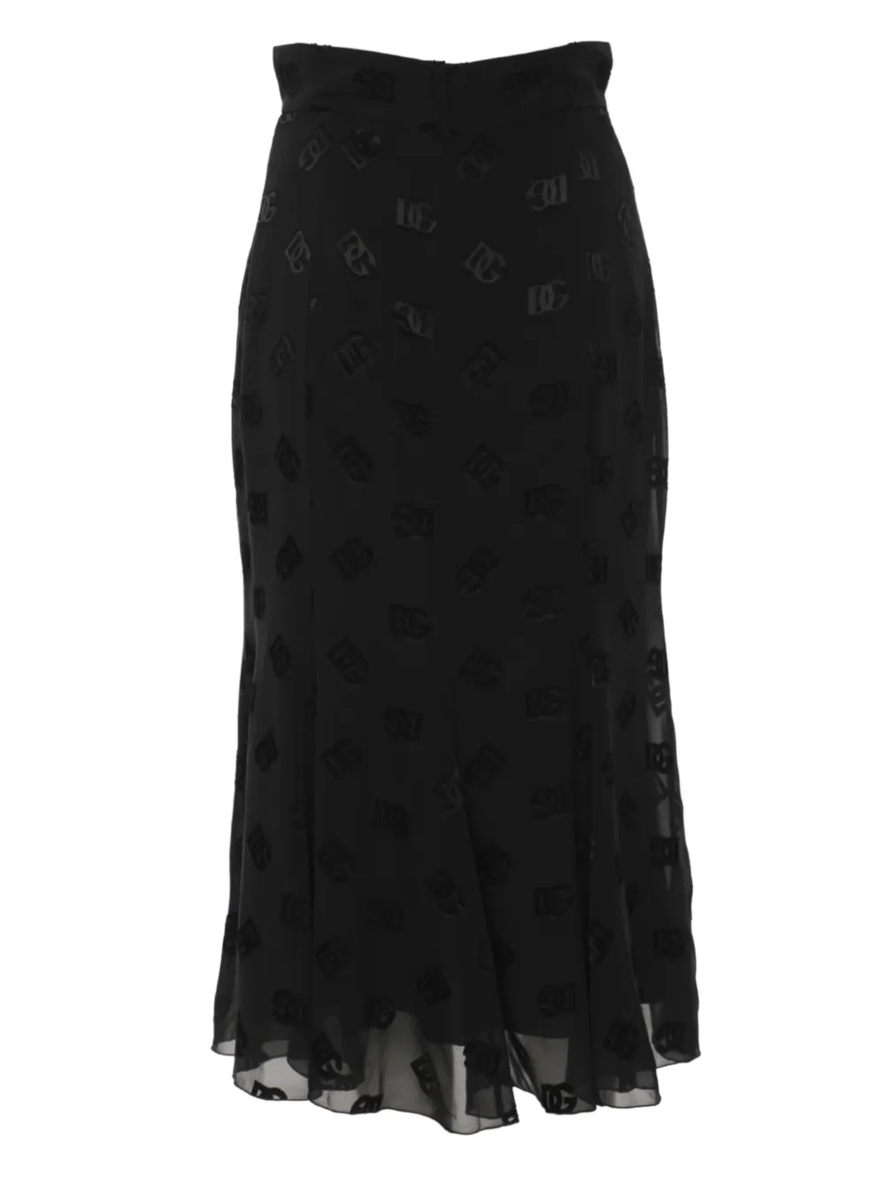 Dolce & Gabbana Pre-Owned Gonna midi con logo - Nero