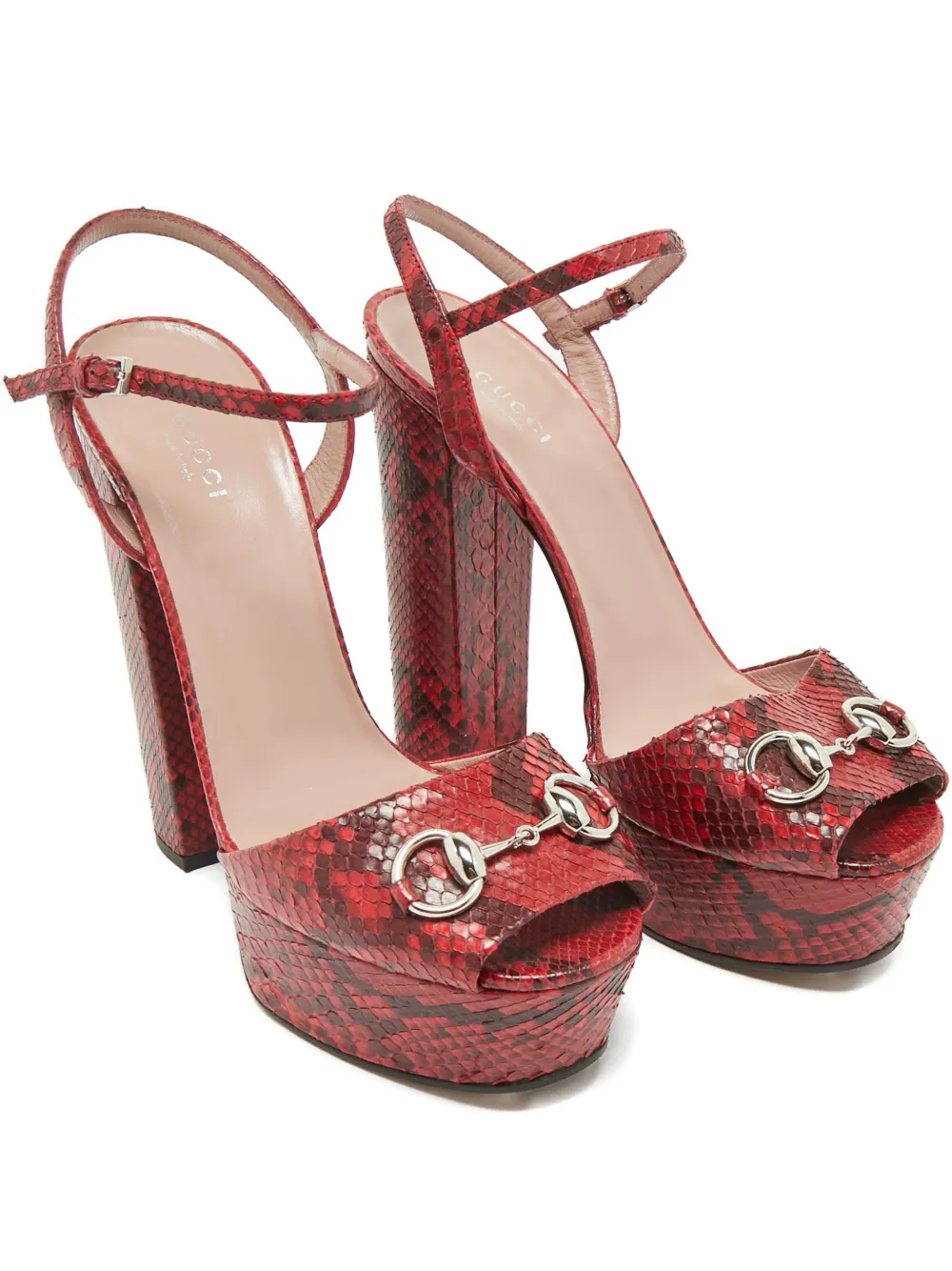 Gucci Pre-Owned Horsebit-detail heeled sandals - Rosso