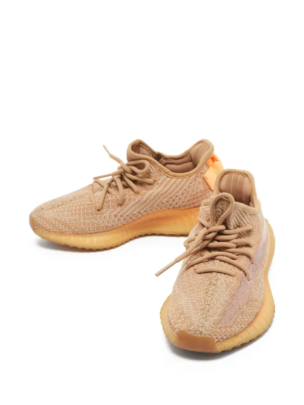 Adidas Yeezy Boost 350 V2 Knitted Sneakers | Orange | FARFETCH