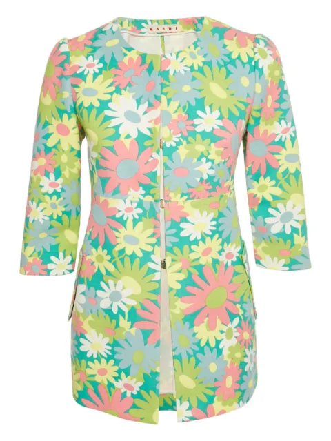 Marni Pre-Owned floral-print fitted jacket