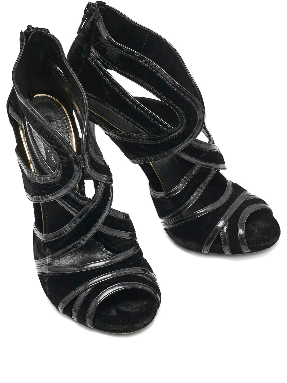 Dolce & Gabbana Pre-Owned leather-zip sandals - Nero