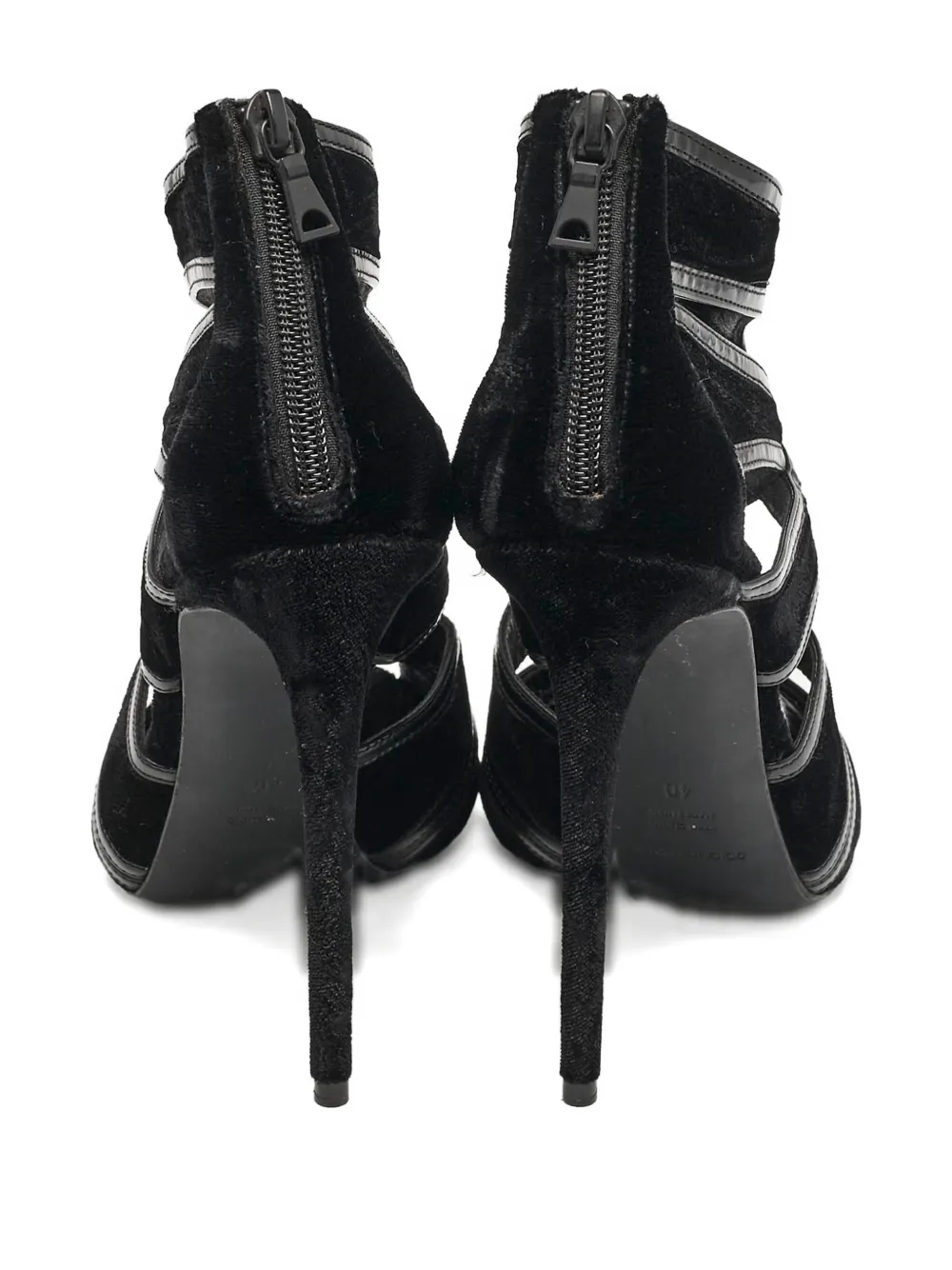 Dolce & Gabbana Pre-Owned leather-zip sandals - Zwart