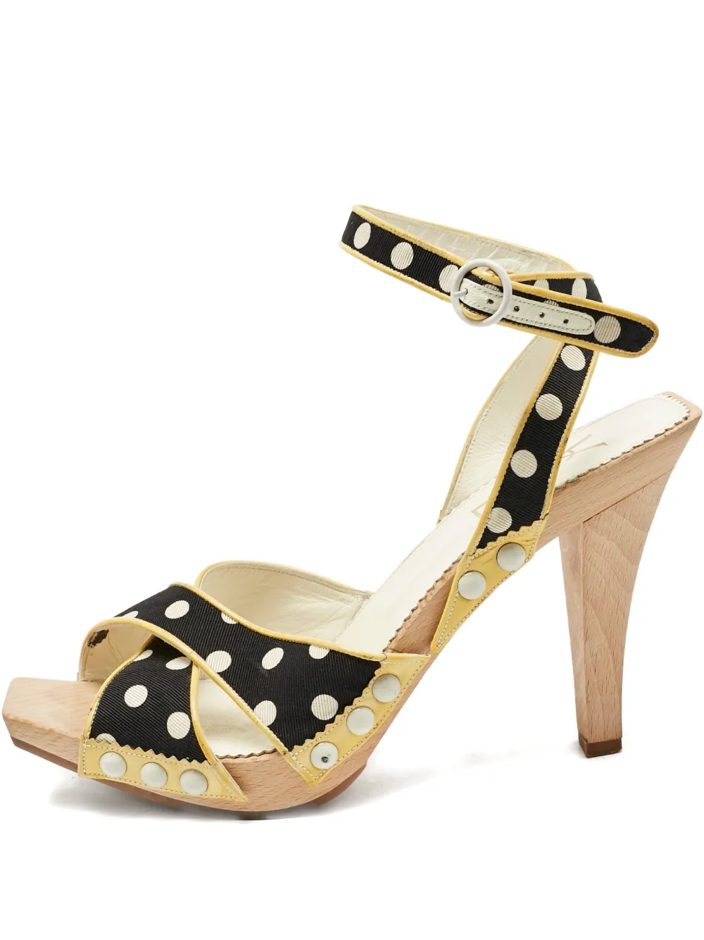 Saint Laurent Pre-Owned polka-dot platform sandals | Black | Image 1