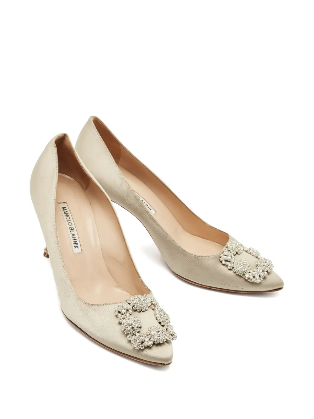Manolo Blahnik Hangisi crystal-embellished pumps - Grijs