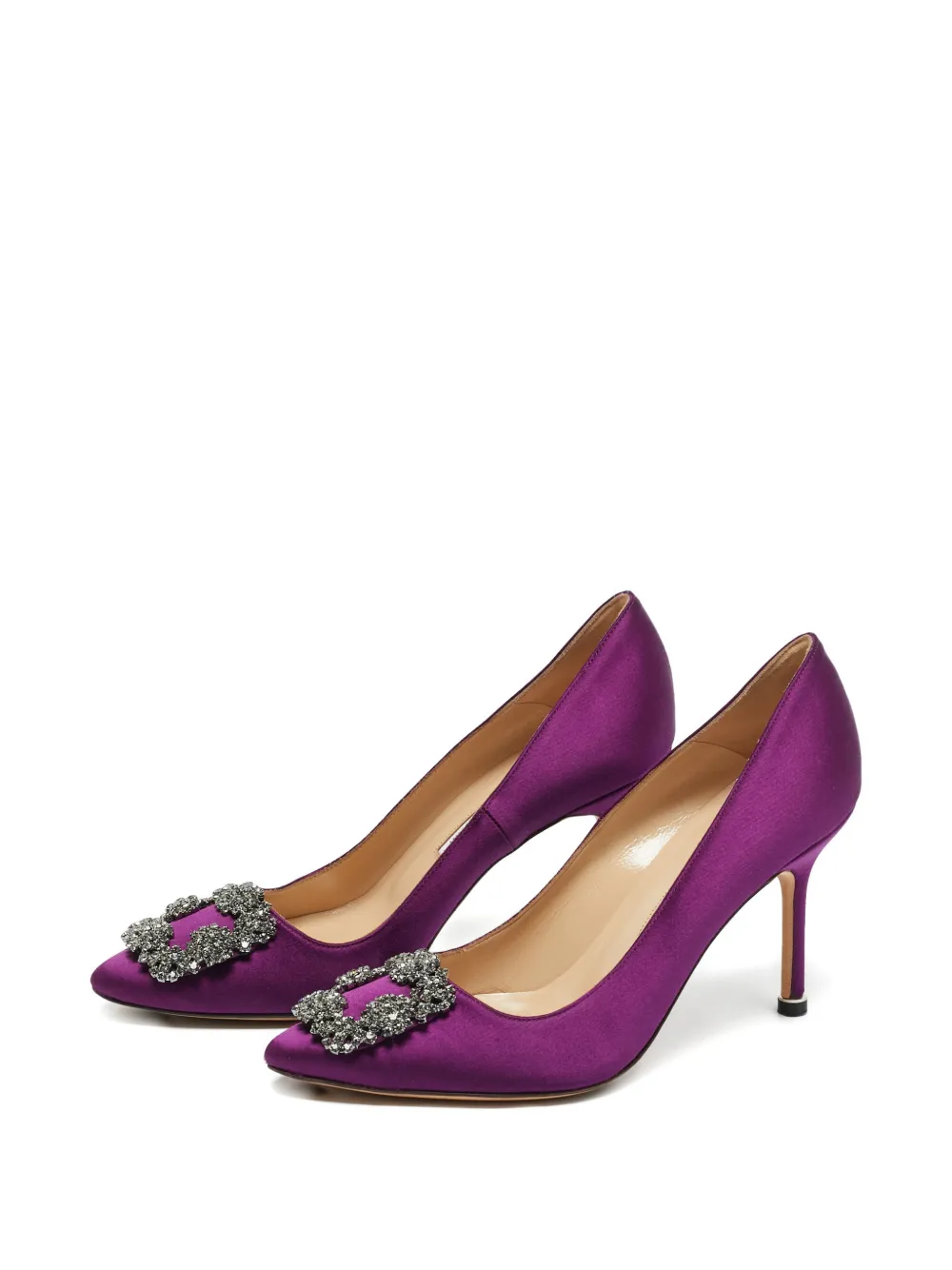 Manolo Blahnik Hangisi satin pumps - Paars