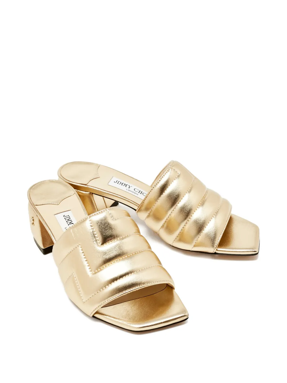 Jimmy Choo Pre-Owned Themis quilted sandals - Goud