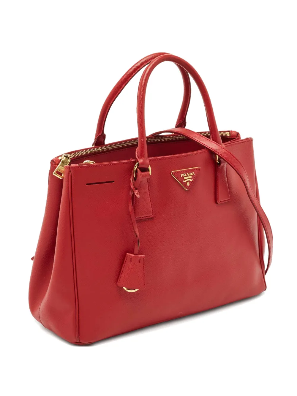 Prada Pre-Owned Borsa tote in pelle con doppia zip - Rosso