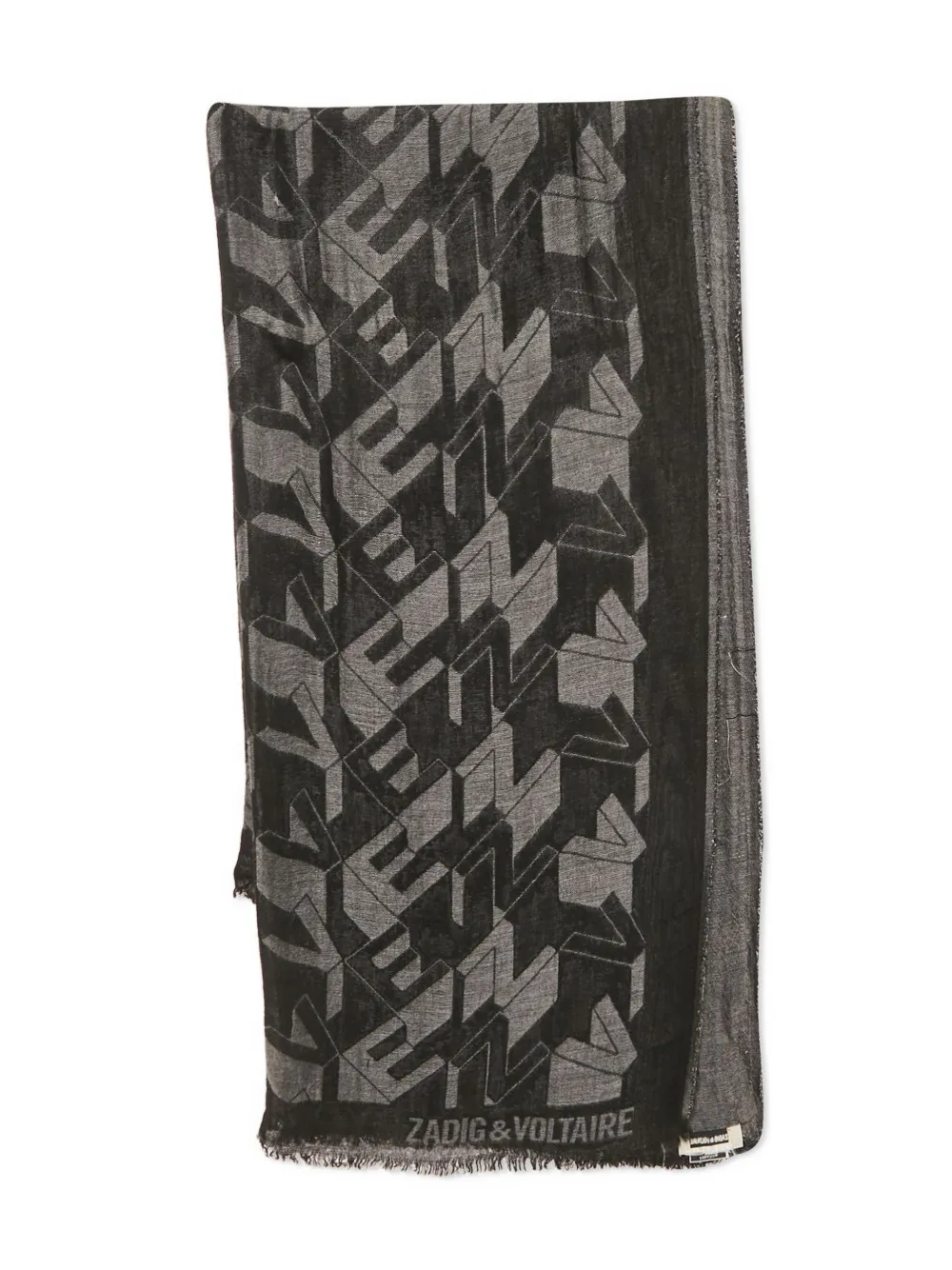 Zadig&Voltaire monogram-patterned scarf - Nero
