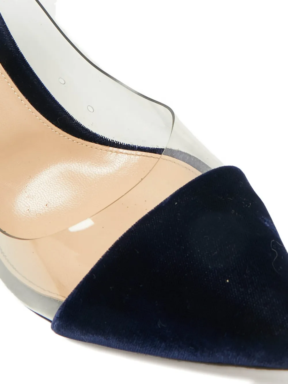 Gianvito Rossi Plexi velvet pumps - Wit