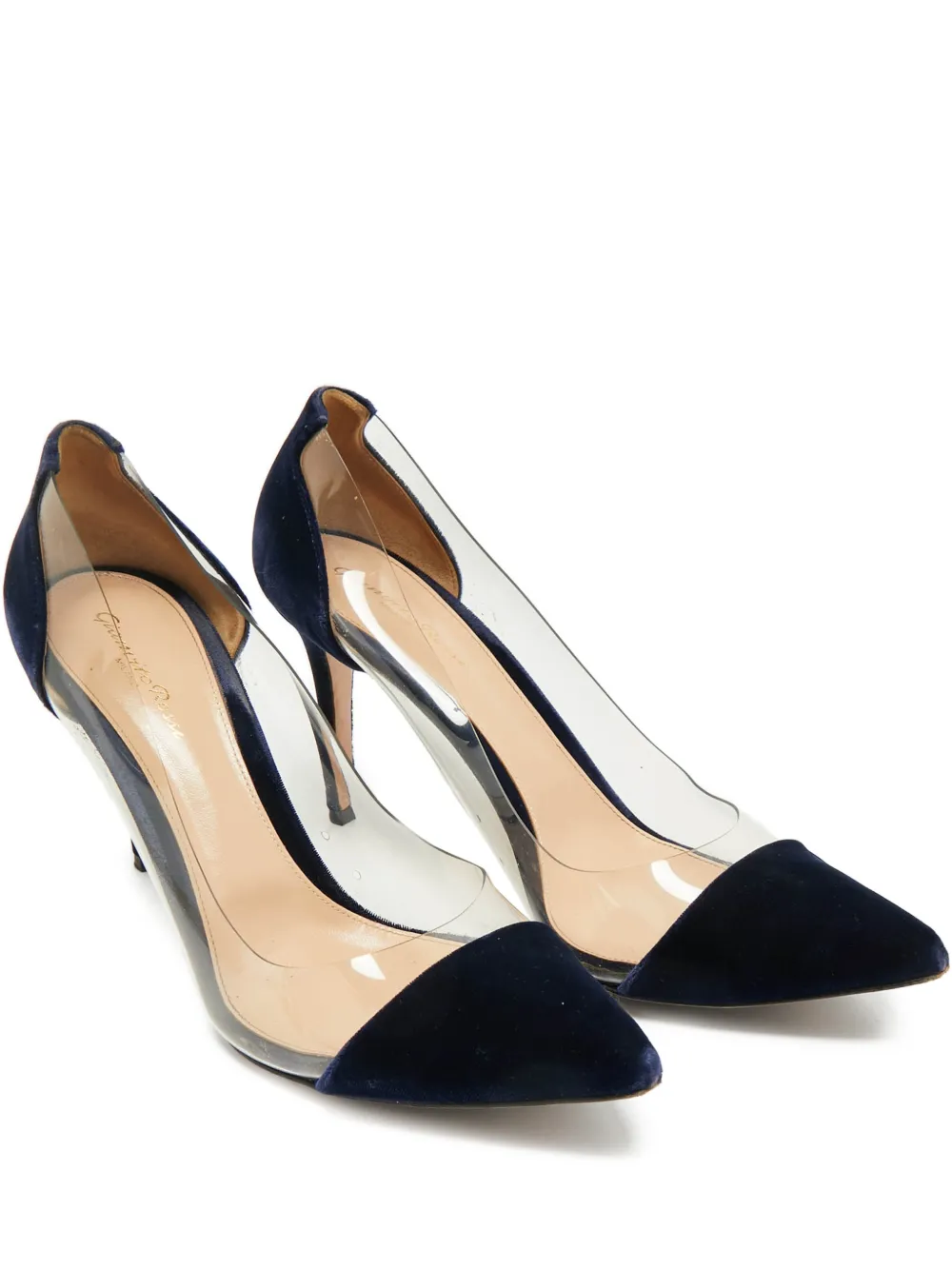 Gianvito Rossi Plexi velvet pumps - Weiß
