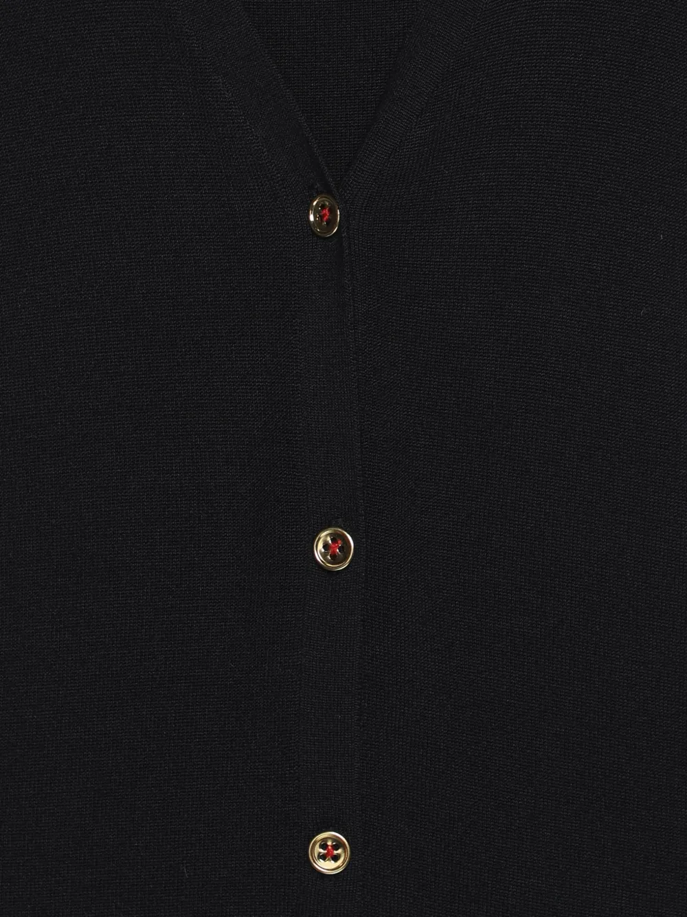 Pre-owned Marina Rinaldi Button Knit Cardigan In Black