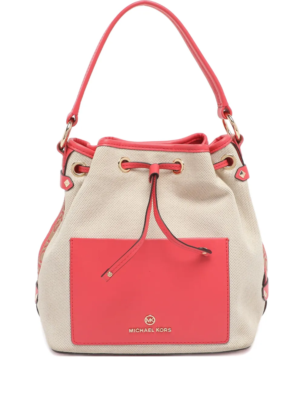 Pre-owned Michael Kors 顶部手柄水桶包 In Neutral