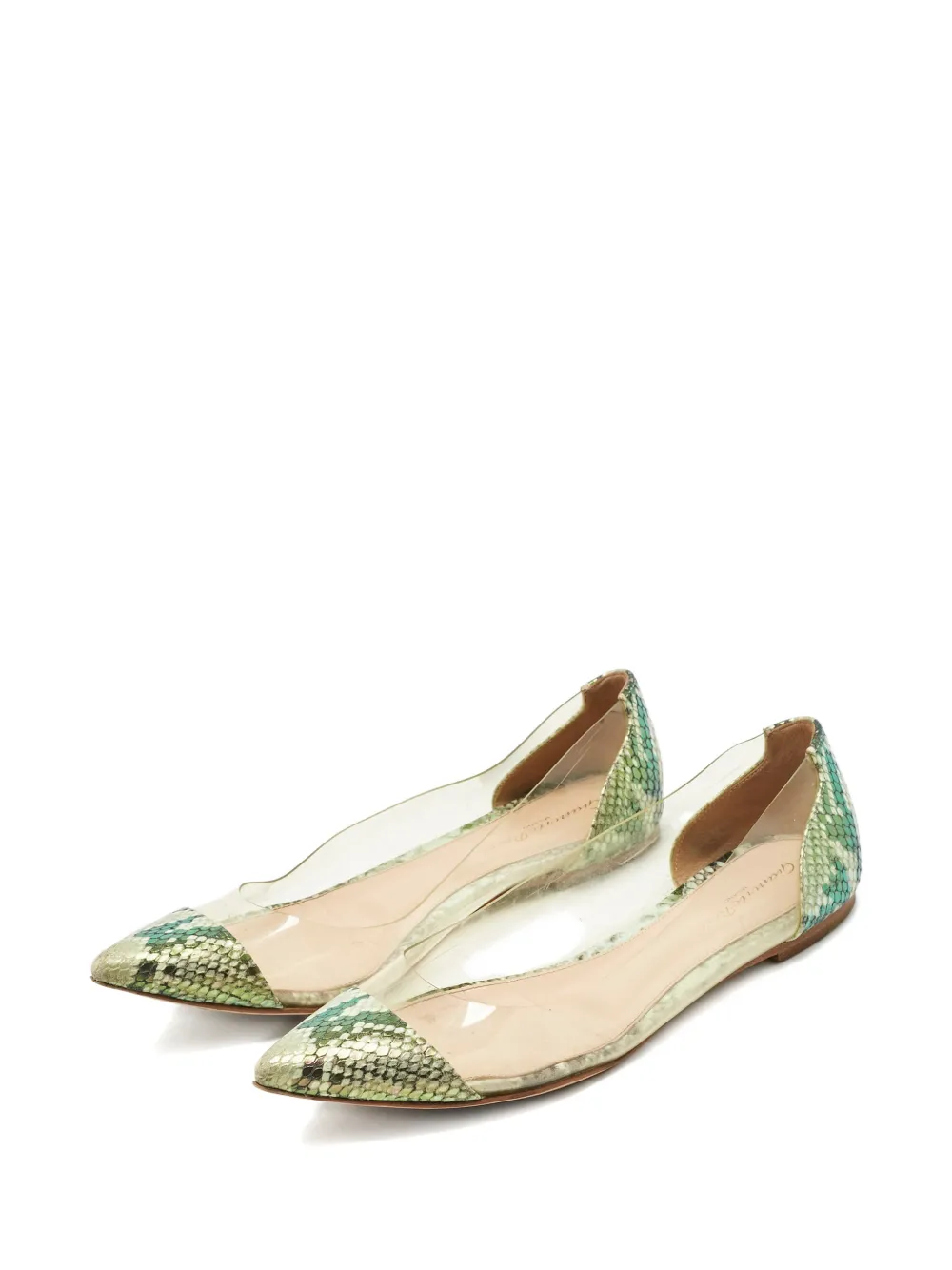 Gianvito Rossi Plexi pointed-toe pumps - Groen