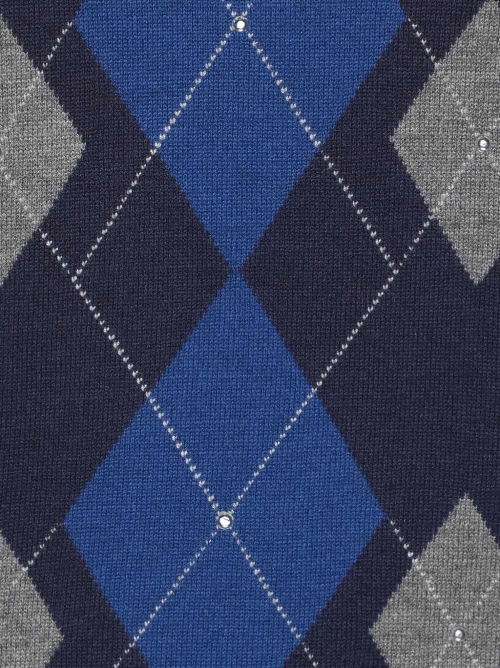  Marina Rinaldi Haut Rayé En Maille Argyle - Bleu 