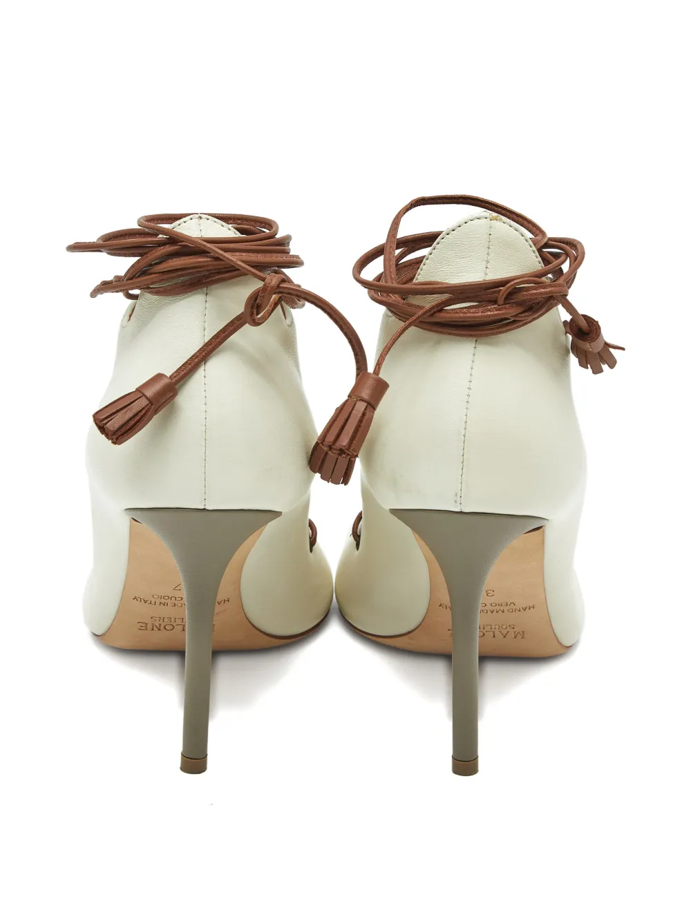 Malone Souliers leather lace-up pumps - Beige