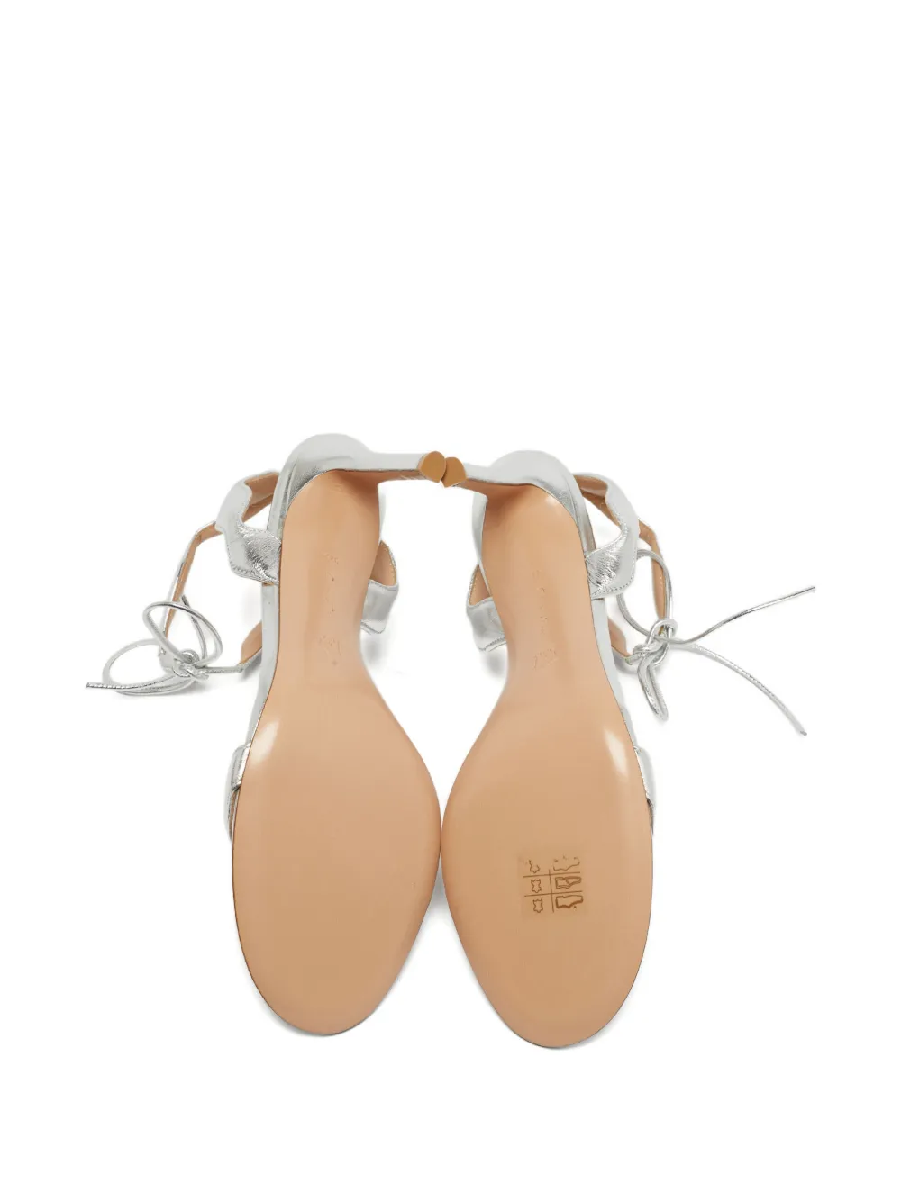 Gianvito Rossi 37.5 wavy strap leather sandals (10.5 cm) - Zilver