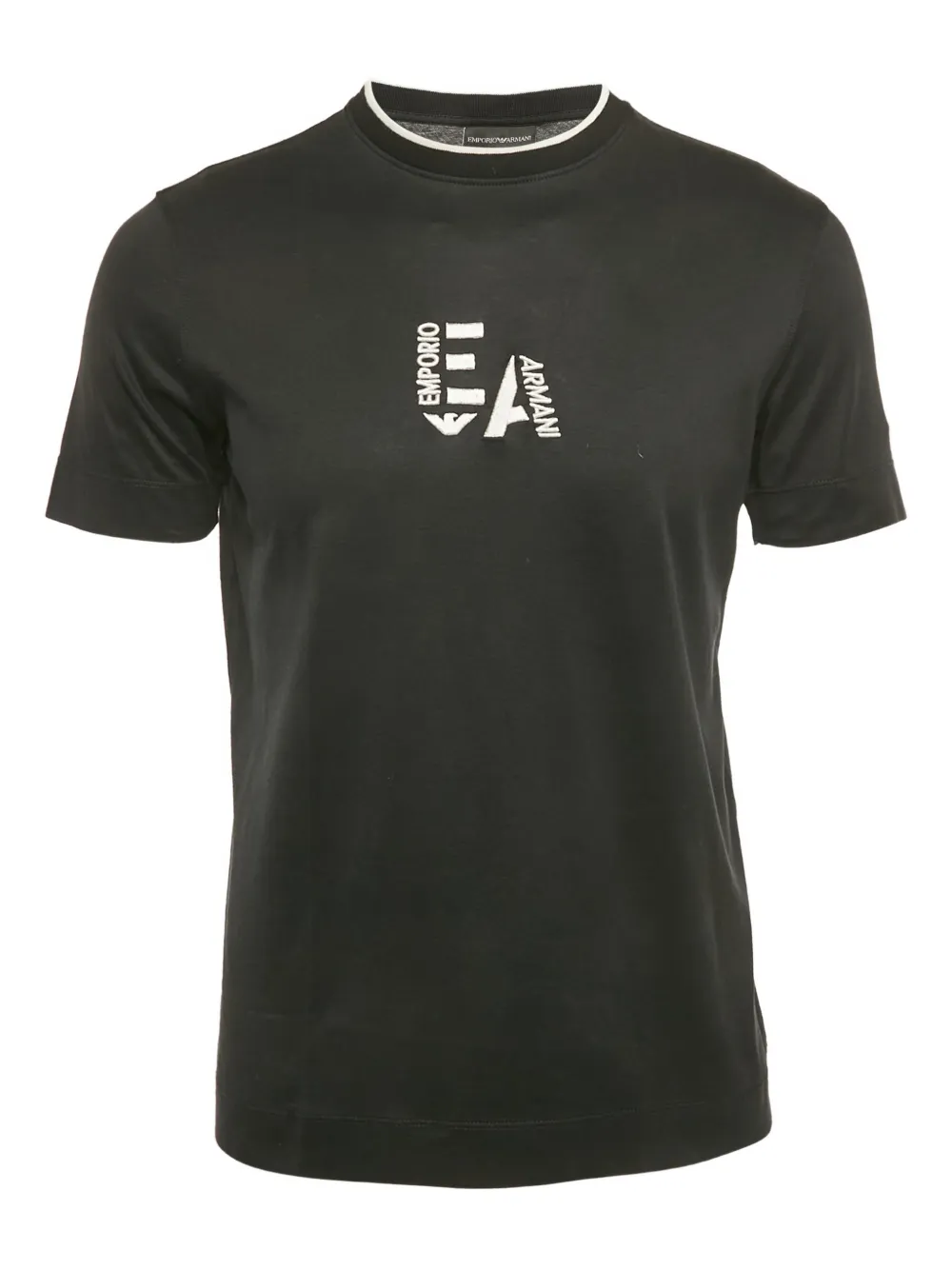 Emporio Armani Pre-Owned logo-embroidered T-shirt – Black