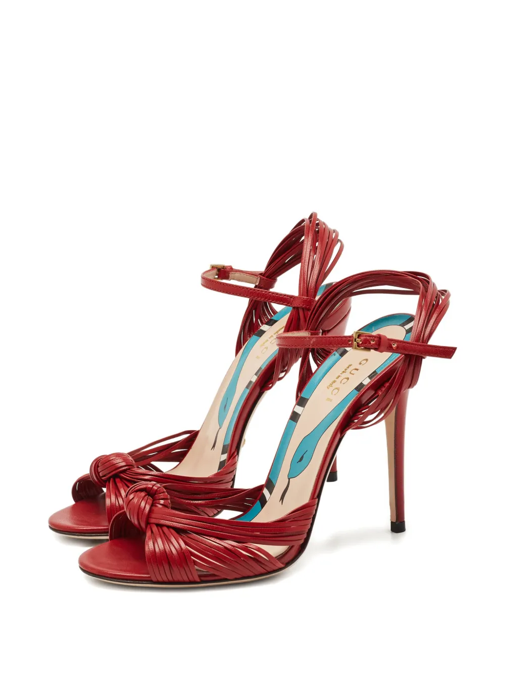 Gucci Pre-Owned Allie knotted leather sandals - Rood