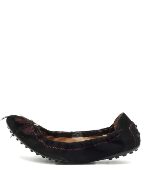 Tod's feather-detail ballet flats