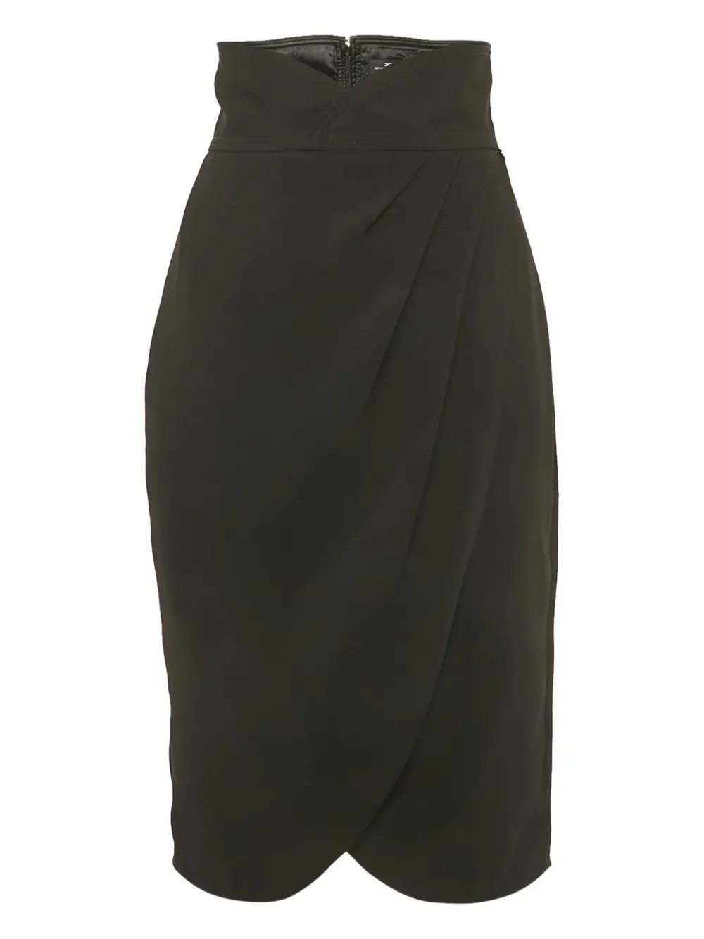 Elisabetta Franchi Drapierter Rock mit hohem Bund - Schwarz