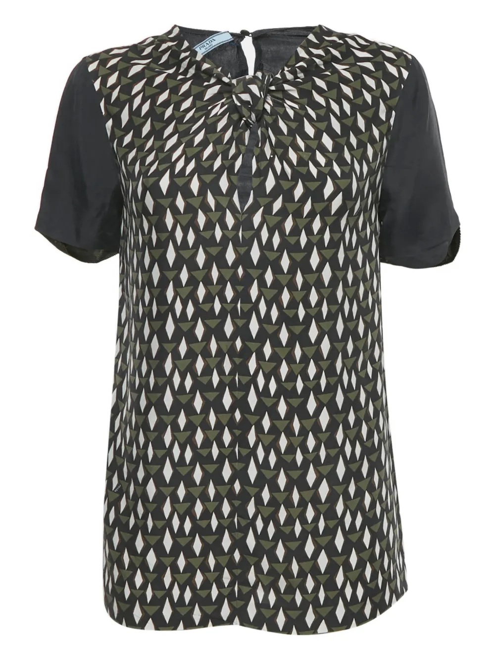 Prada Pre-Owned geometric-print silk top | Black | Image 1