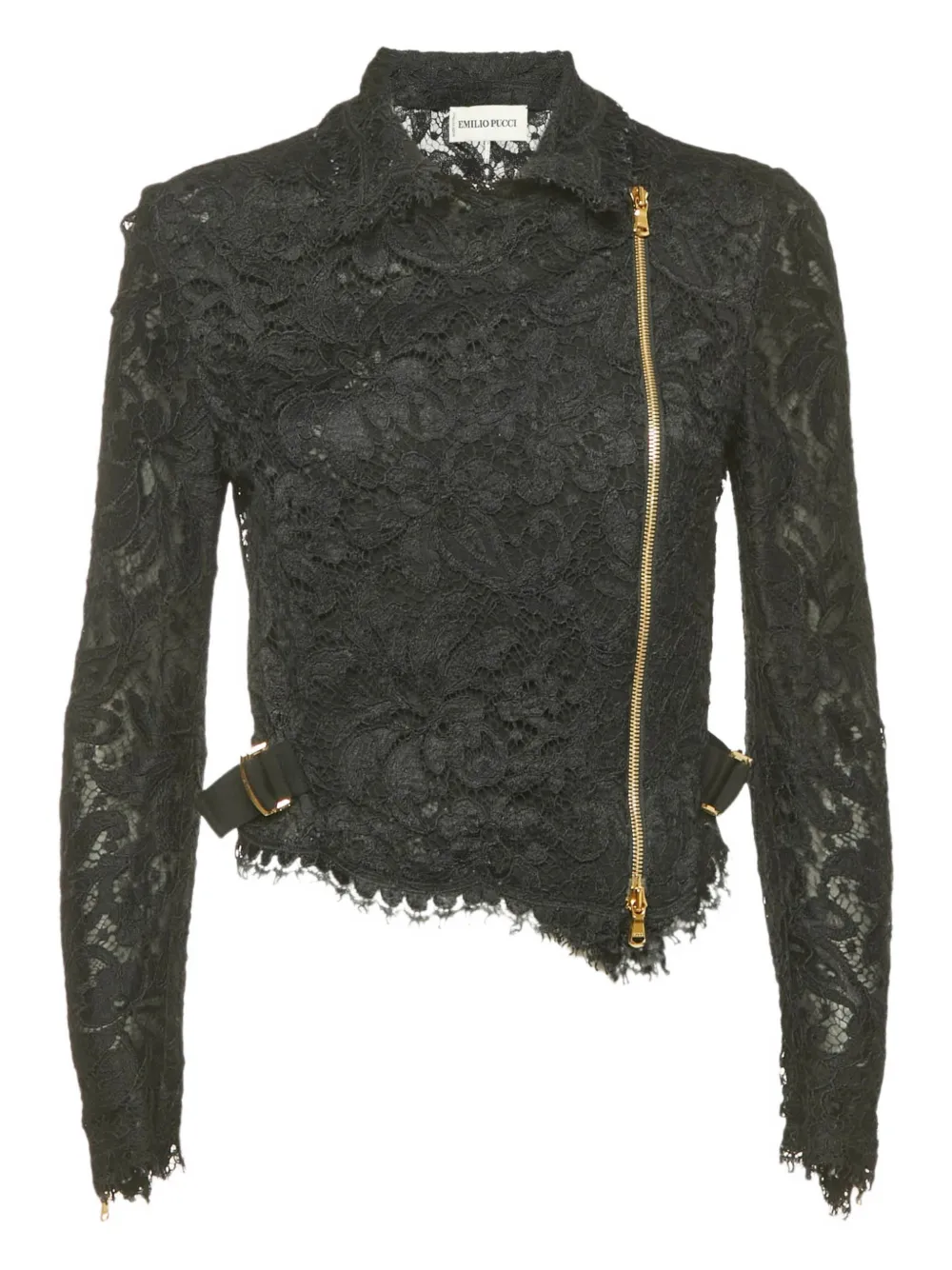 PUCCI Pre-Owned lace zip jacket - Nero