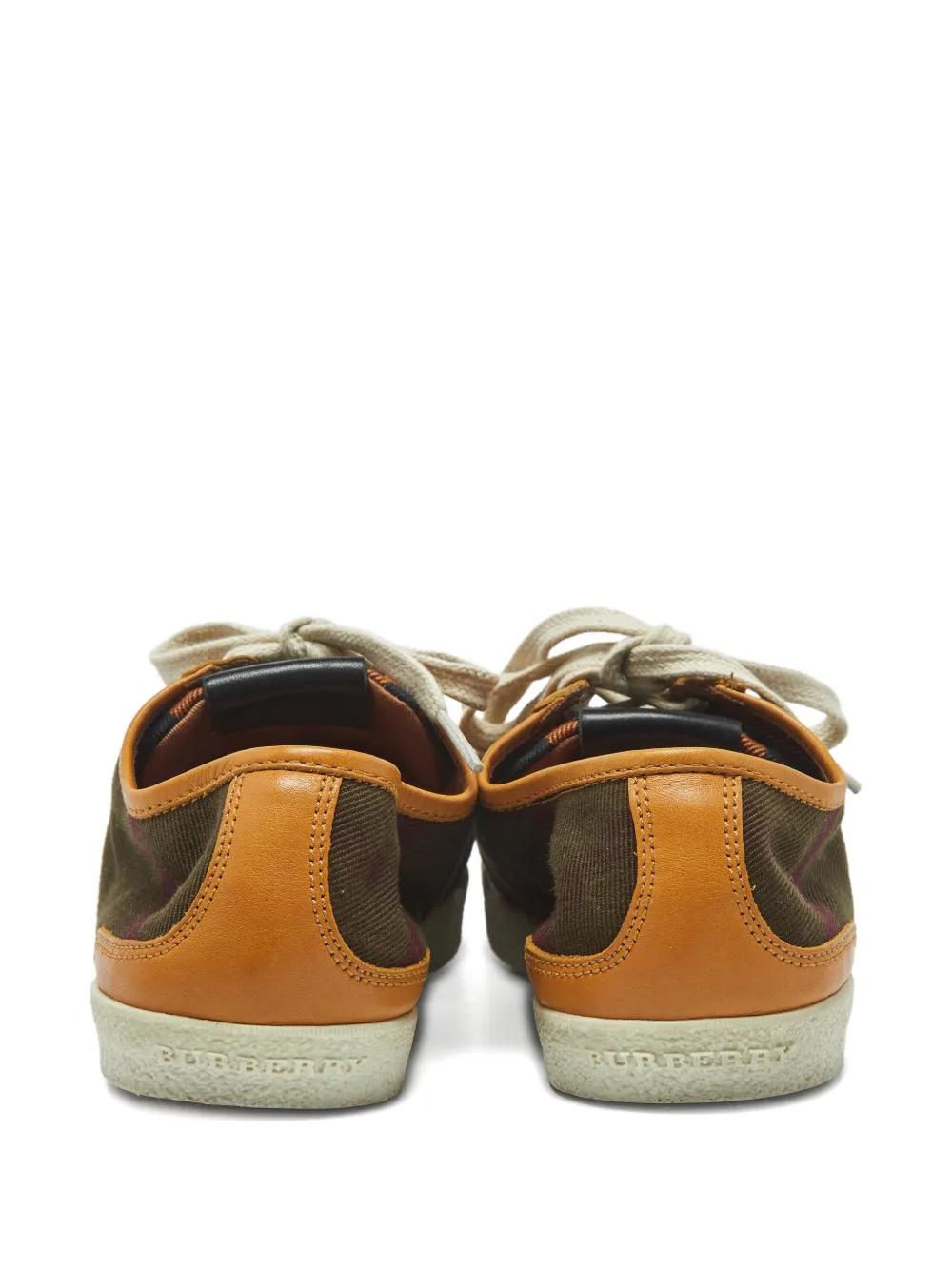 Burberry Pre-Owned Harrowby check canvas trainers - Oranje