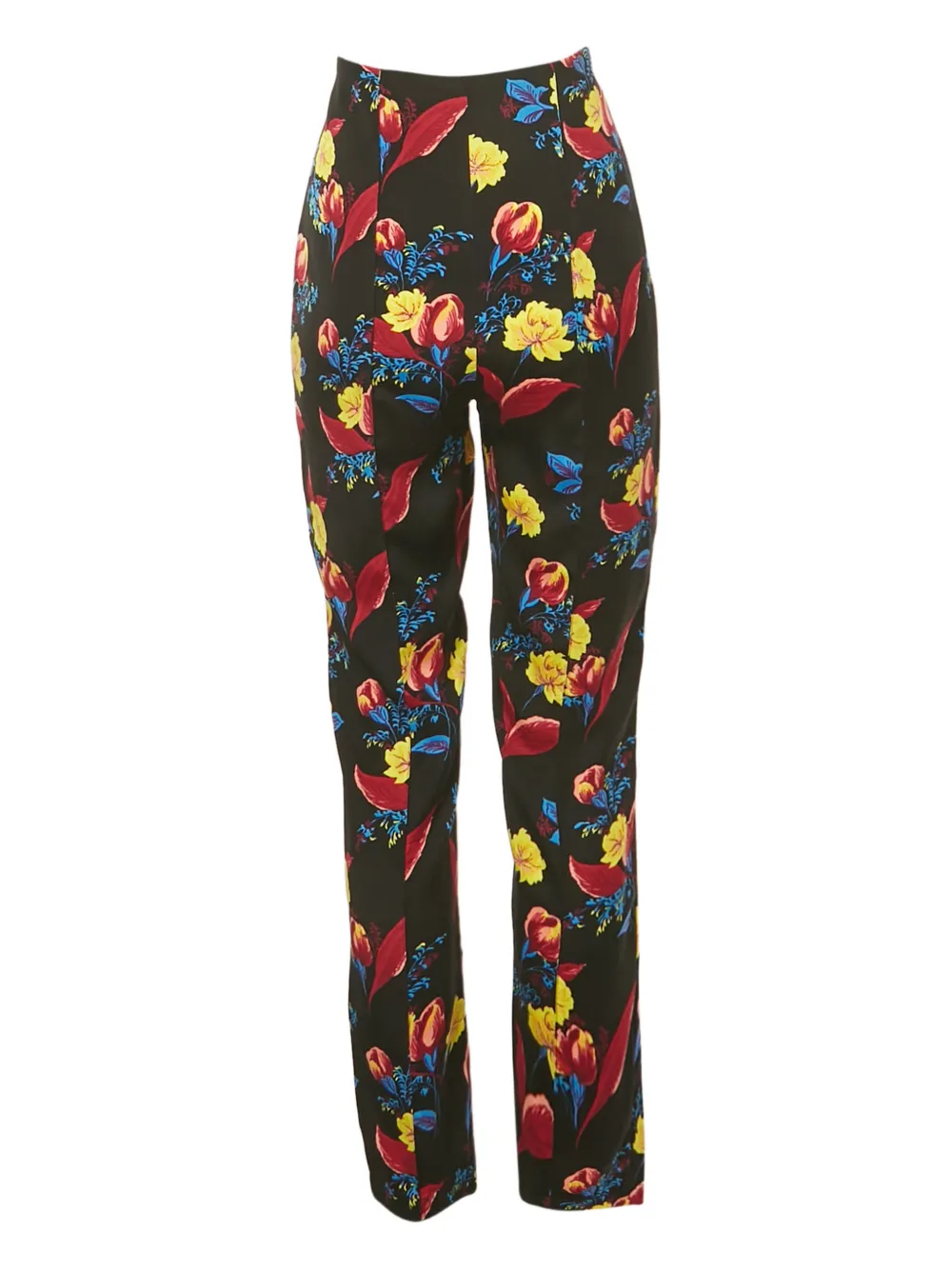 DVF Diane von Furstenberg crepe floral-print trousers - Zwart