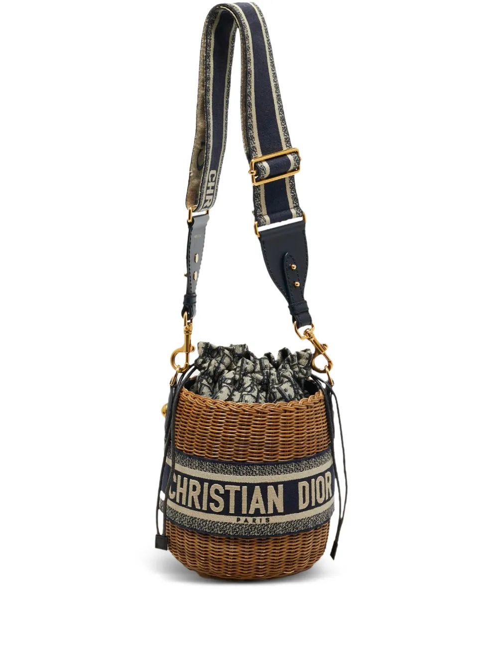 Christian Dior Pre-Owned 2021 Wicker bucket bag - Blu