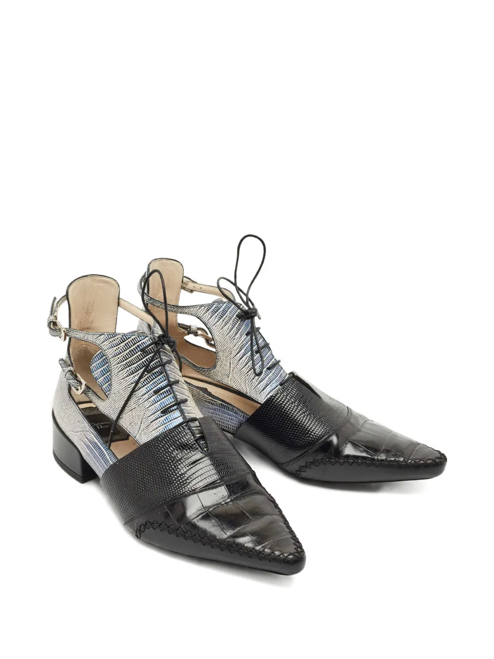 Christian Dior Pre-Owned Nomade cut-out lace-up boots - Zwart