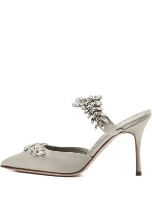 Manolo Blahnik ポインテッドトゥ パンプス | グレー | FARFETCH JP