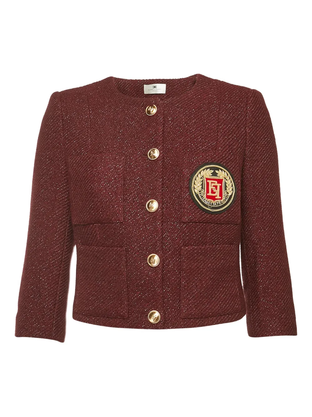 Elisabetta Franchi tweed buttoned jacket | rouge | Image 1