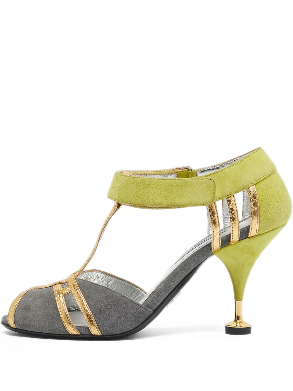 Prada Pre-Owned T-strap leather shoes - Grau