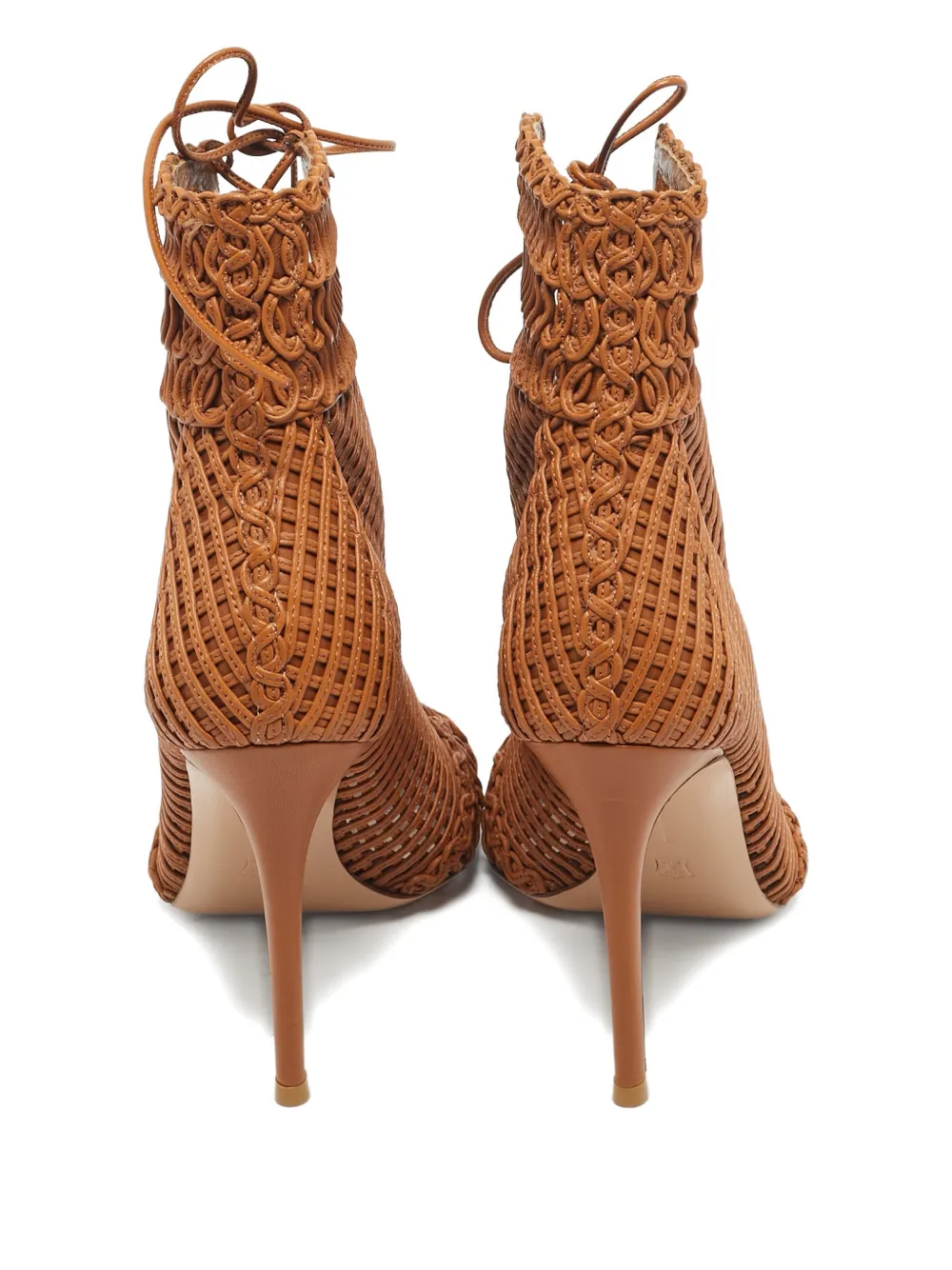 Gianvito Rossi woven lace-up boots - Bruin