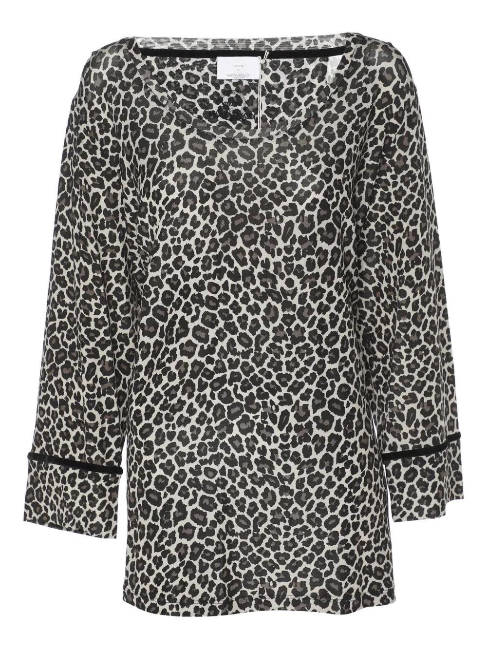 Pre-owned Marina Rinaldi Animal-print Tunic In Gray