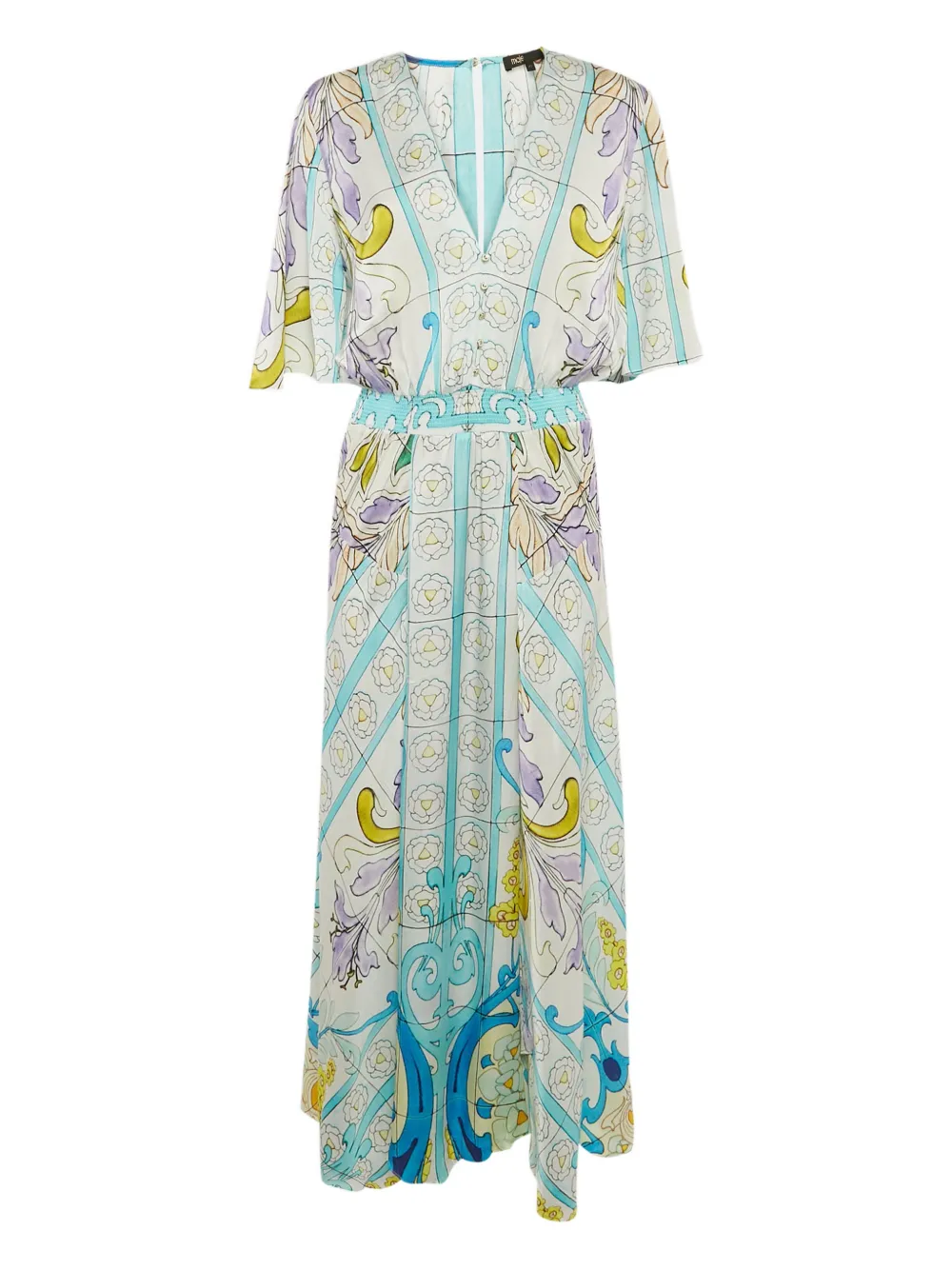 Maje mosaic-print maxi dress | White | Image 1